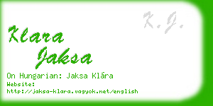 klara jaksa business card
